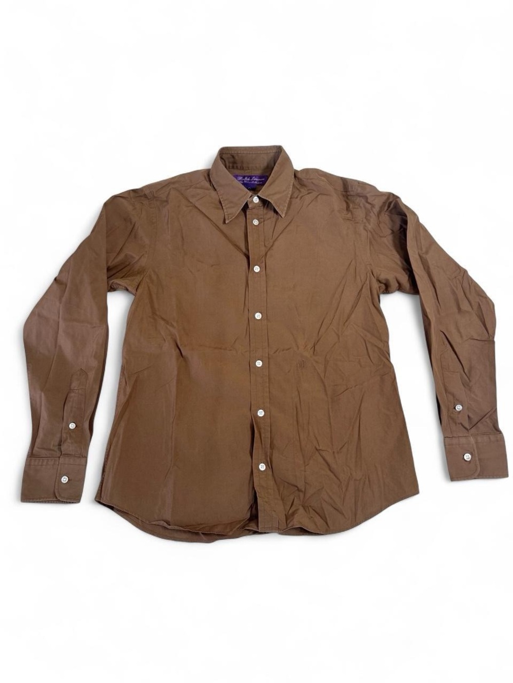 Vintage Ralph Lauren Purple Label Women’s Shirt 8 Brown Made In USA 90s Custom